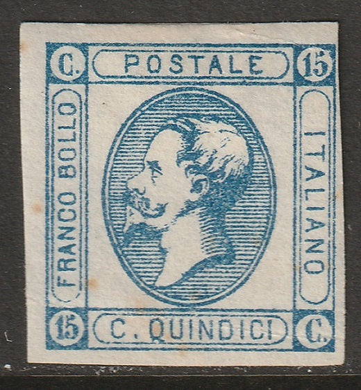 Italy 1863 Sc 23 MNG toning spot Type I