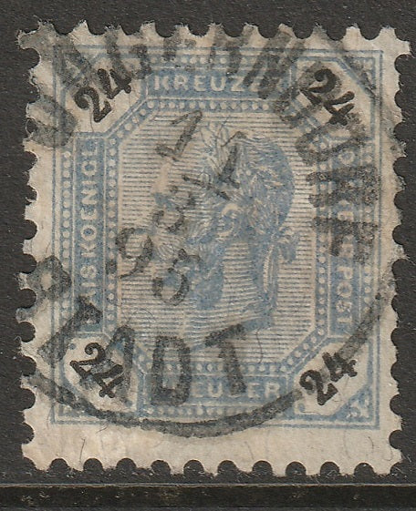 Austria 1891 Sc 67 used Jagerndorf Stadt (Krnov) CDS