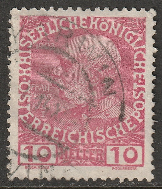 Austria 1913 Sc 115 used Karwin/Karvinna CDS