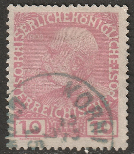 Austria 1913 Sc 115 used Kornitz (Chornice) CDS