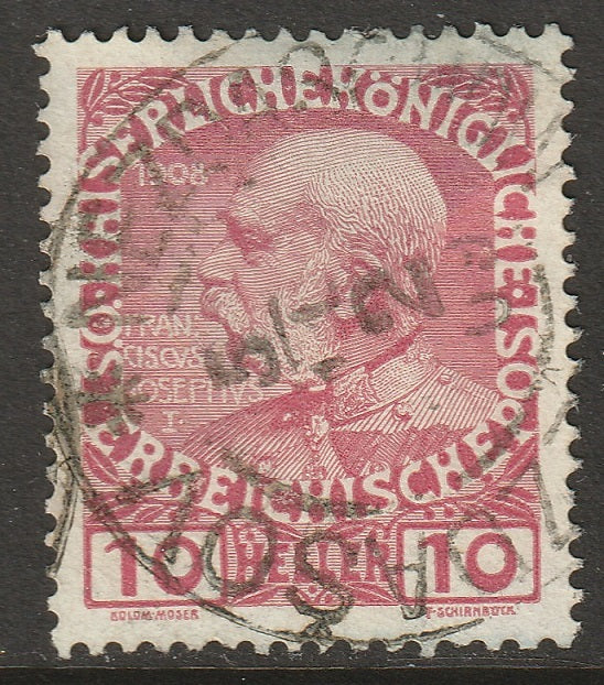 Austria 1913 Sc 115 used Nezdaschow/Neznasov CDS