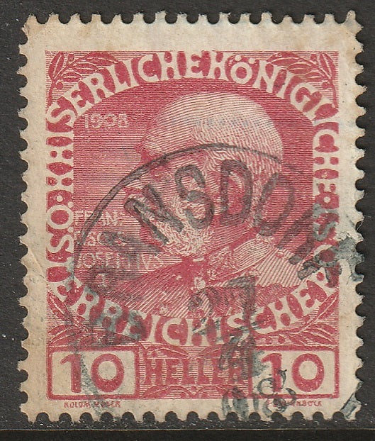 Austria 1913 Sc 115 used Bransdorf (Brantice) CDS