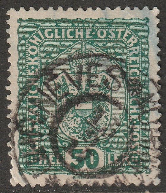 Austria 1916 Sc 155 used Aurinowes/Uhrineves CDS