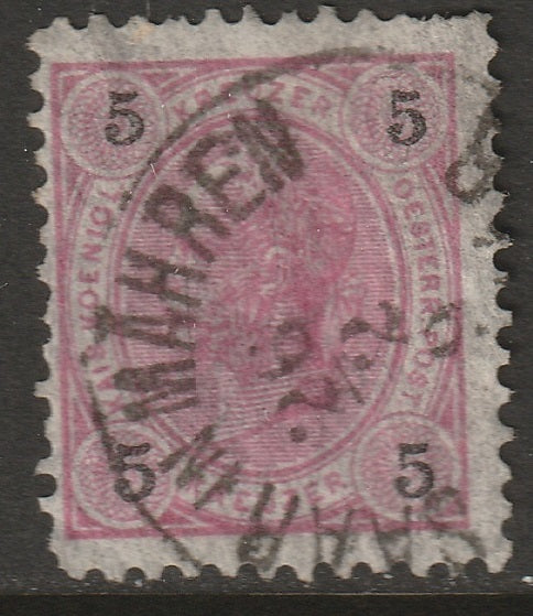 Austria 1890 Sc 54 used Saar in Mahren (Mesto Zdar na Mor.) CDS