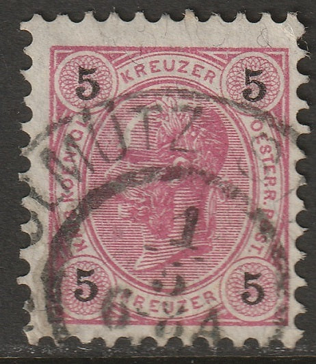 Austria 1890 Sc 54 used Olmutz Stadt (Olomouc) CDS