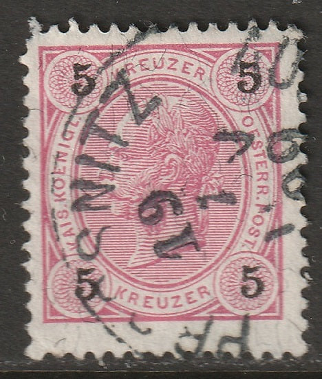 Austria 1890 Sc 54 used Prossnitz/Prostejov CDS