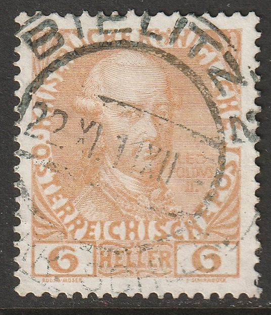 Austria 1908 Sc 114 used Belitz Osterr. Schles. (Bielsko) CDS