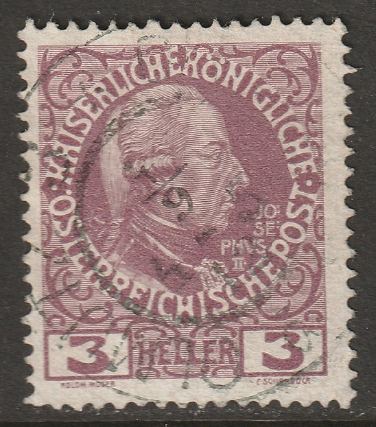 Austria 1908 Sc 111 used Olmutz 3/Olomouc 3 CDS