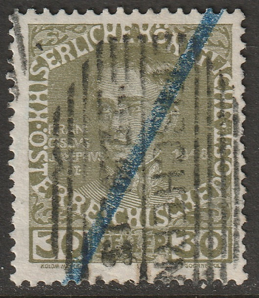 Austria 1908 Sc 119 used Fischern (Rybare) cancel