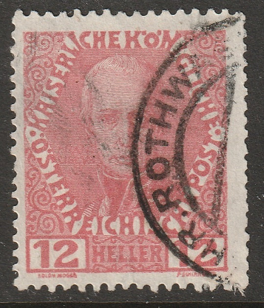 Austria 1908 Sc 116 used Mahr. Rothwasser (Cervena Voda) CDS