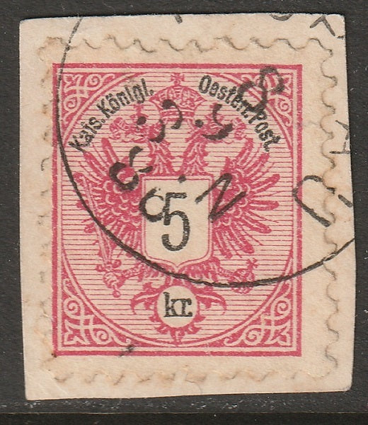 Austria 1883 Sc 43 used Troppau (Opava) CDS on piece