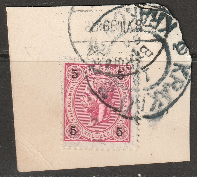 Austria 1890 Sc 54 used Krakau/Krakow CDS on piece