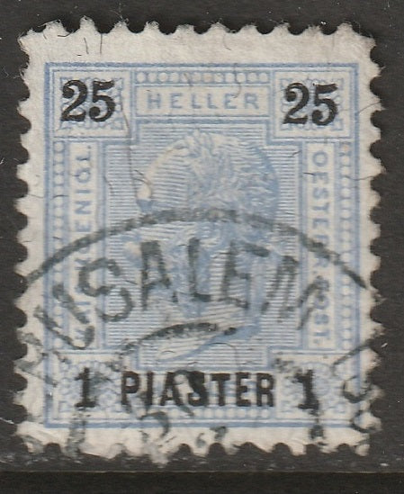 Austria Offices Turkey 1900 Sc 34b used Jerusalem CDS perf 10.5