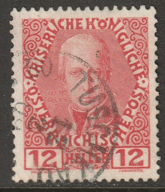 Austria 1908 Sc 116 used Tuschkau (ob der Mies) CDS