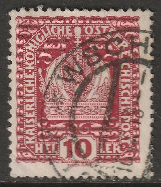 Austria 1916 Sc 148 used Wschetul/Vestuly CDS