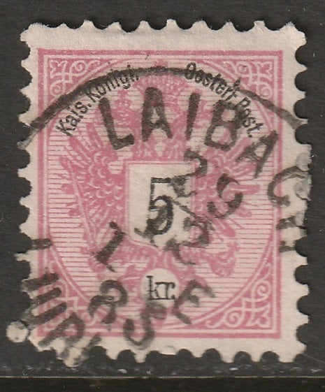 Austria 1883 Sc 43 used Laibach/Ljubljana CDS