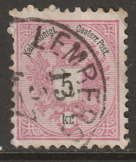 Austria 1883 Sc 43 used Lemberg (Lviv) CDS