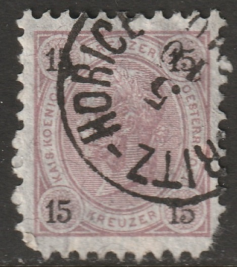 Austria 1890 Sc 57 used Horitz/Horice CDS