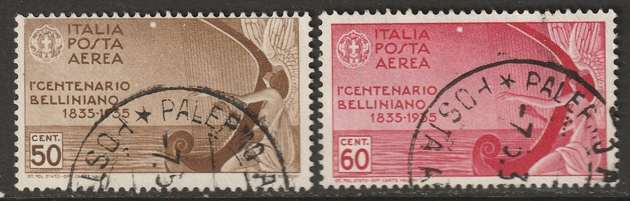 Italy 1935 Sc C80-1 air post used matching Palermo CDS