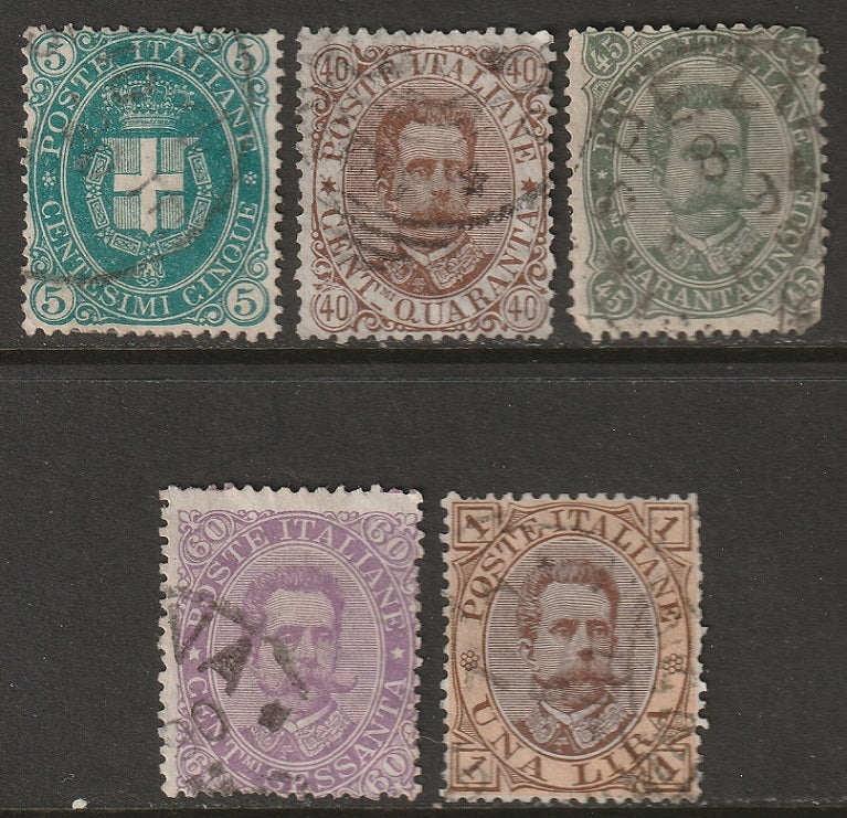 Italy 1889 Sc 52-6 partial set used