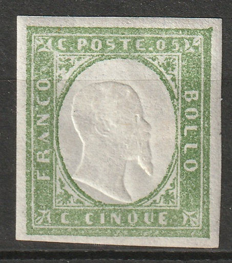 Italy Sardinia 1863 Sc 10 MNG green