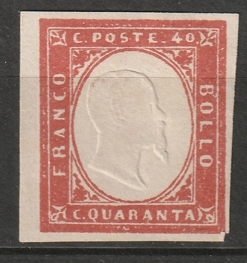 Italy Sardinia 1863 Sc 13 MNG red