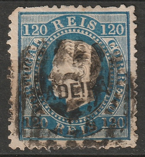 Madeira 1871 Sc 28 used trimmed UL corner