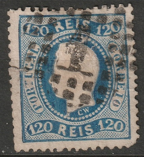 Portugal 1867 Sc 32 used 1 (Lisboa) cancel