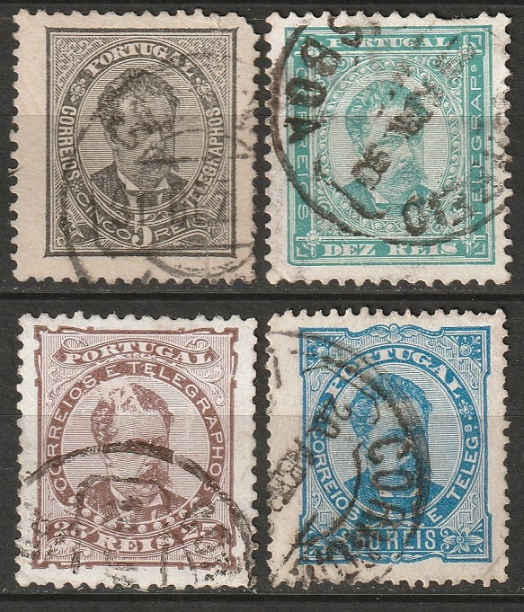 Portugal 1882 Sc 58-61 partial set used