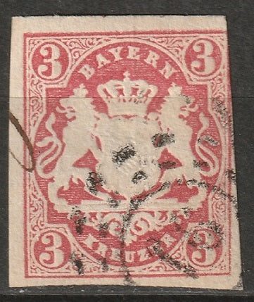 Bavaria 1867 Sc 16 used 16 (Amorbach) cancel