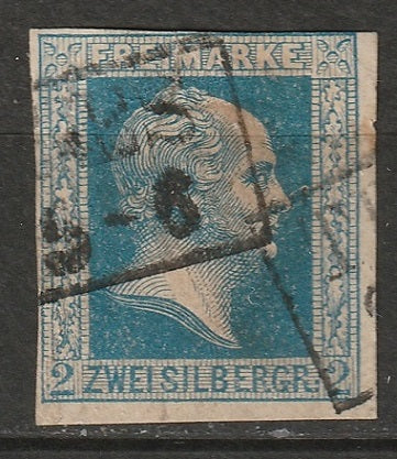 Prussia 1857 Sc 7a used dark blue