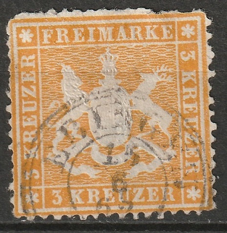 Wurttemberg 1861 Sc 25 used Ebingen CDS