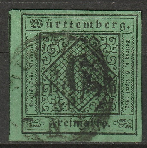 Wurttemberg 1851 Sc 4 used 