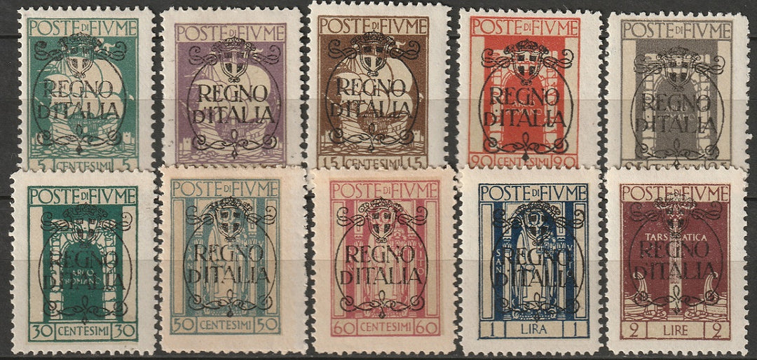 Fiume 1924 Sc 184-93 partial set MH