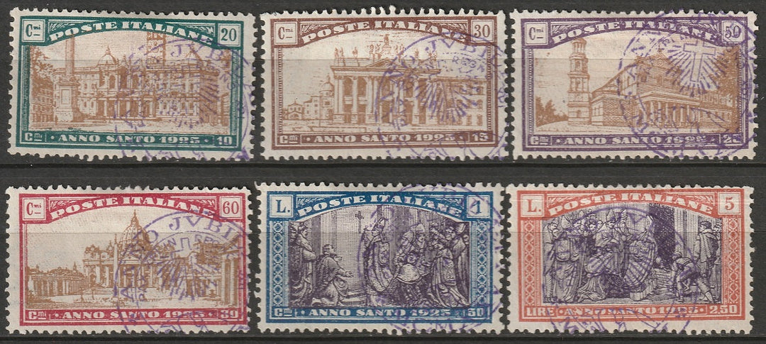 Italy 1924 Sc B20-5 set used Anno Jubilee 1925 cancels
