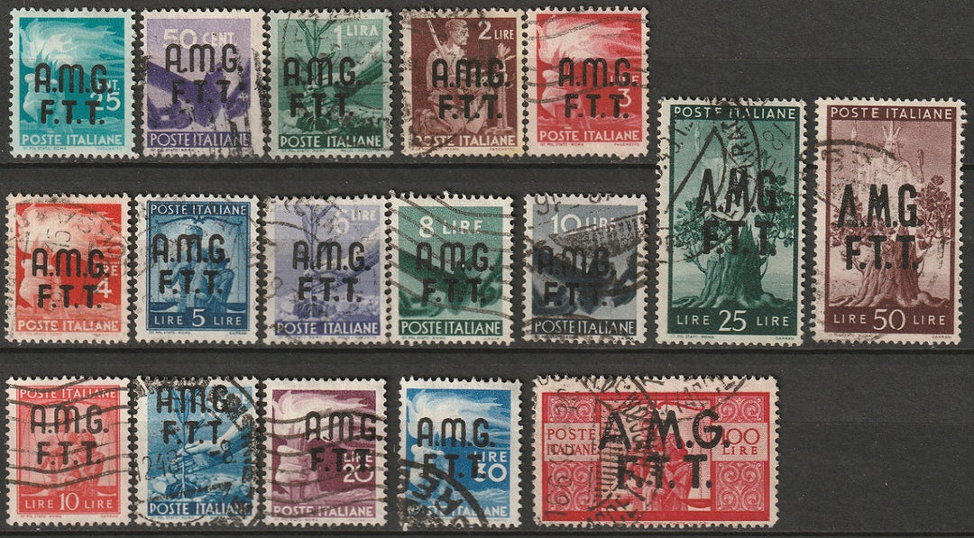 Trieste Zone A 1947 Sc 1-17 complete set most used