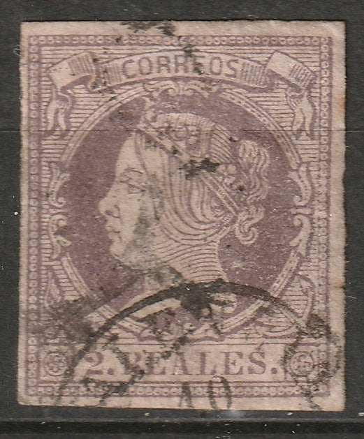 Spain 1860 Sc 54a used dark violet