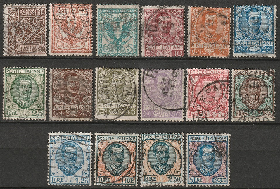 Italy 1901-26 Sc 76-91 complete set used