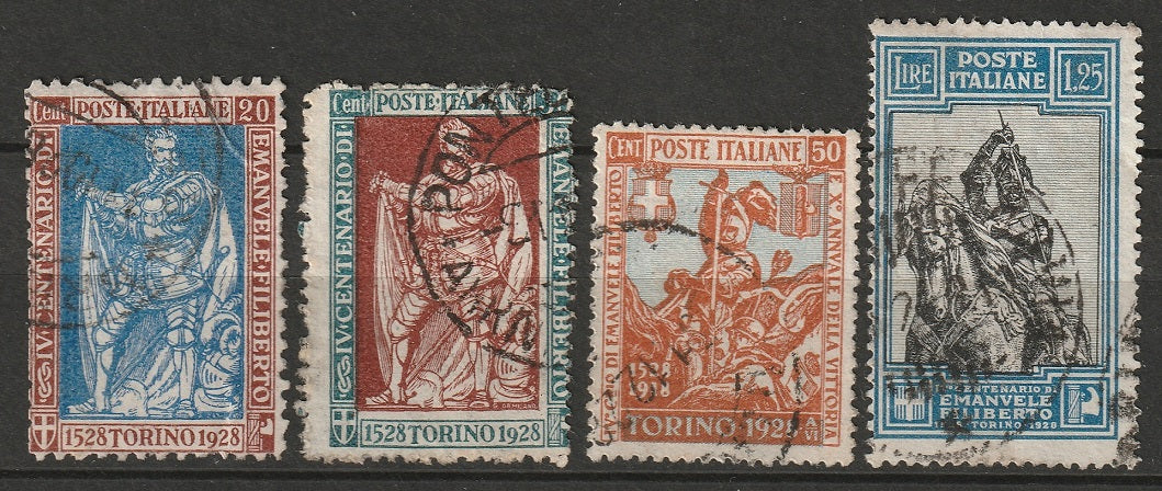 Italy 1928 Sc 201,203-4,206 partial set used