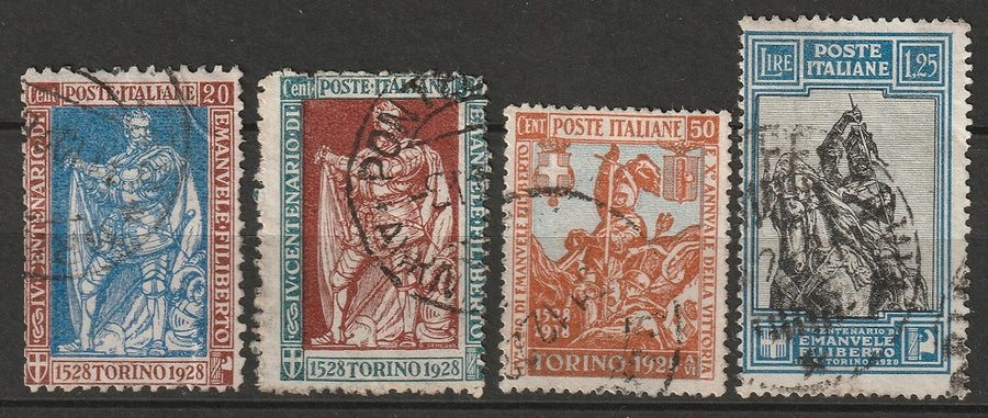 Italy 1928 Sc 201,203-4,206 partial set used