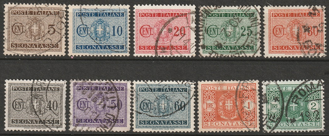 Italy 1934 Sc J28-37 postage due partial set used