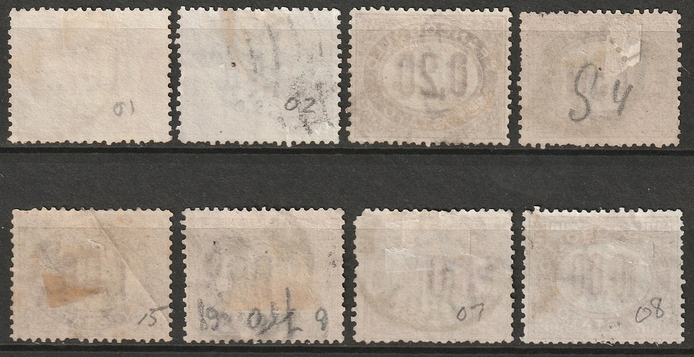 Italy 1875 Sc O1-8 official complete set used