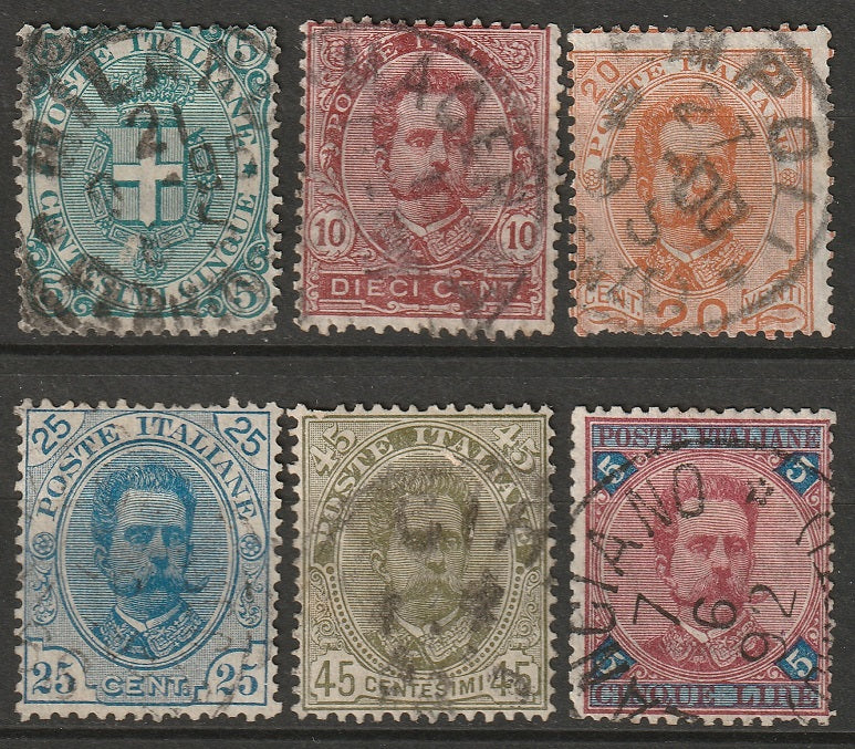 Italy 1891 Sc 67-72 complete set used