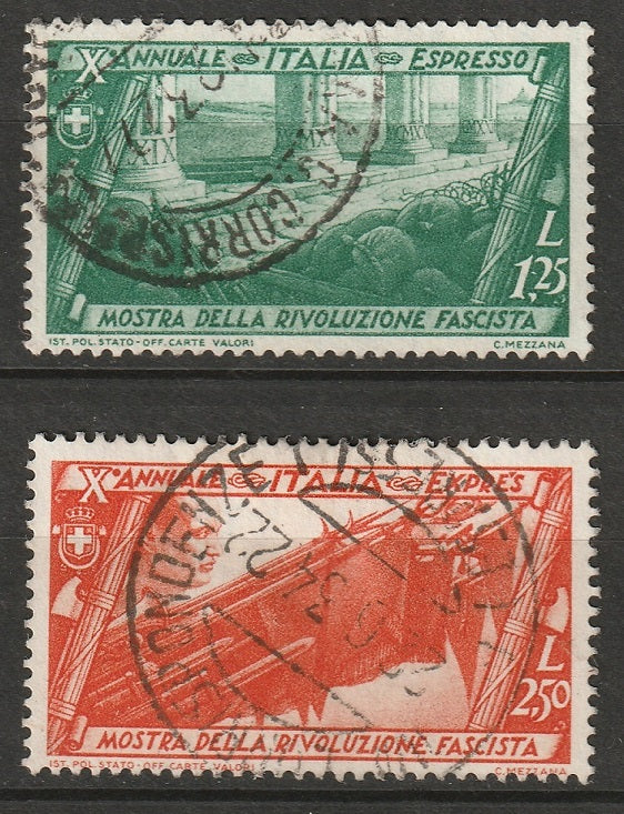 Italy 1932 Sc E16-17 express set used