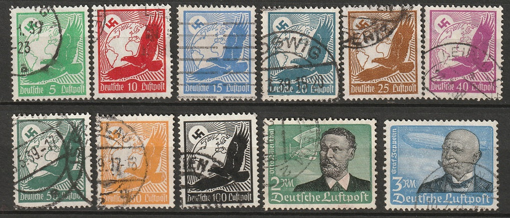 Germany 1934 Sc C46-56 air post complete set used