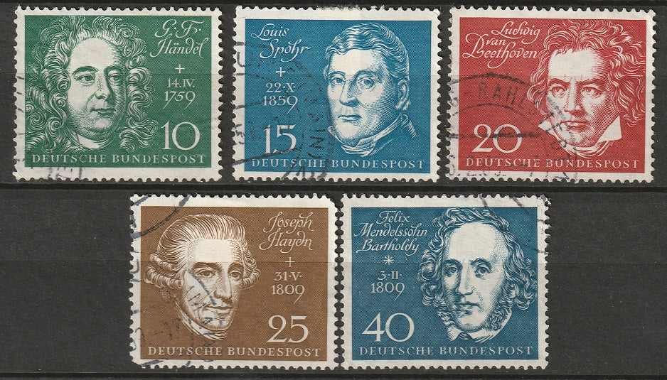 Germany 1959 Sc 804a-e set used