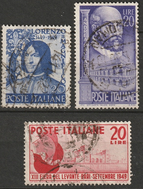 Italy 1949 Sc 523-5 used