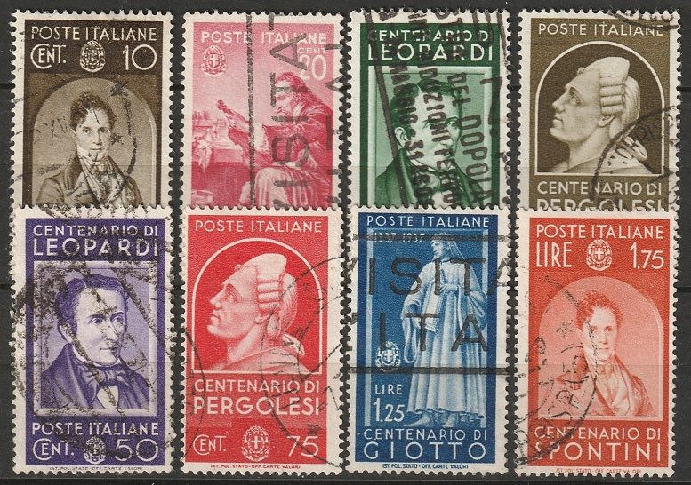 Italy 1937 Sc 387-94 partial set used