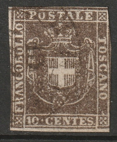 Italy Tuscany 1860 Sc 19a used grey brown