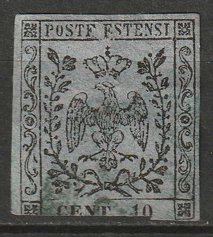Italy Modena 1859 Sc PR4 newspaper tax used trimmed